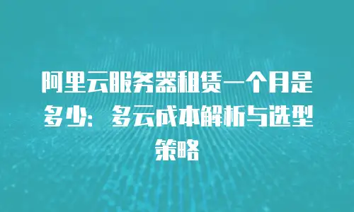 阿里云服务器租赁一个月是多少：多云成本解析与选型策略