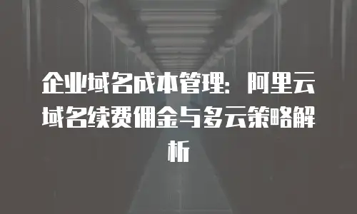 企业域名成本管理：阿里云域名续费佣金与多云策略解析