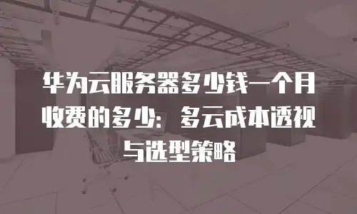 华为云服务器多少钱一个月收费的多少：多云成本透视与选型策略