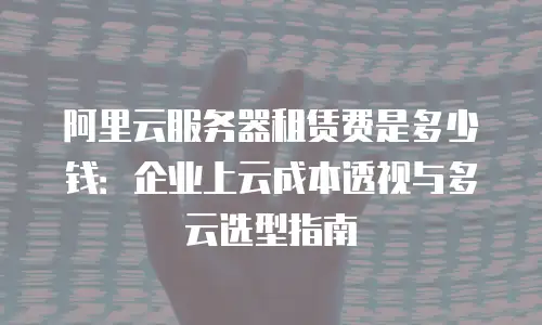 阿里云服务器租赁费是多少钱：企业上云成本透视与多云选型指南