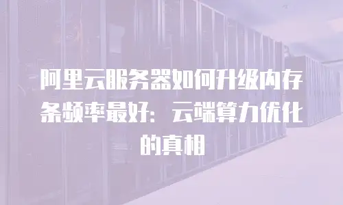 阿里云服务器如何升级内存条频率最好：云端算力优化的真相