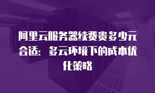 阿里云服务器续费贵多少元合适：多云环境下的成本优化策略