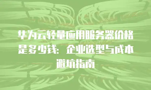 华为云轻量应用服务器价格是多少钱：企业选型与成本避坑指南