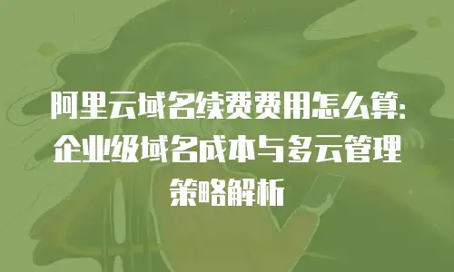 阿里云域名续费费用怎么算：企业级域名成本与多云管理策略解析