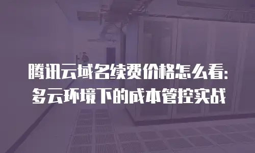 腾讯云域名续费价格怎么看：多云环境下的成本管控实战