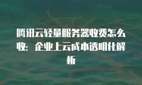 腾讯云轻量服务器收费怎么收：企业上云成本透明化解析