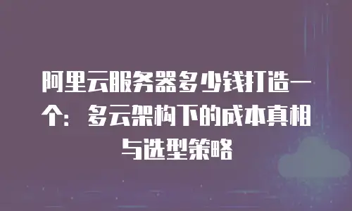 阿里云服务器多少钱打造一个：多云架构下的成本真相与选型策略