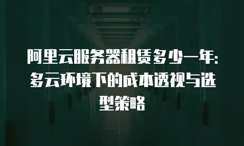 阿里云服务器租赁多少一年：多云环境下的成本透视与选型策略