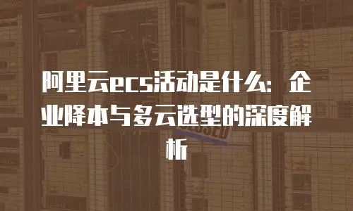 阿里云ecs活动是什么：企业降本与多云选型的深度解析