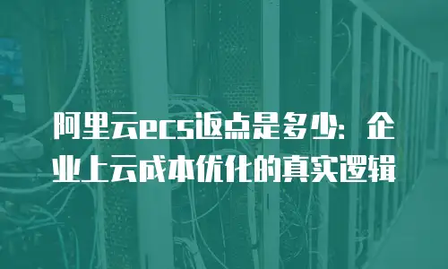 阿里云ecs返点是多少：企业上云成本优化的真实逻辑