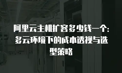 阿里云主机扩容多少钱一个：多云环境下的成本透视与选型策略