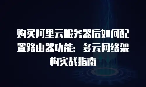 购买阿里云服务器后如何配置路由器功能：多云网络架构实战指南