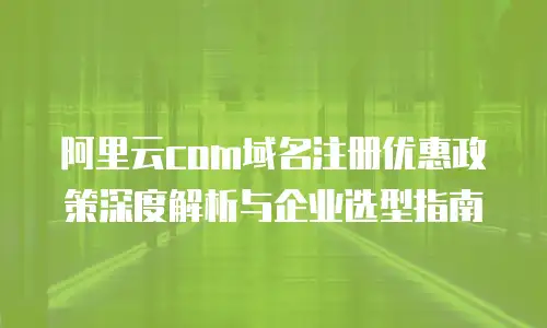 阿里云com域名注册优惠政策深度解析与企业选型指南