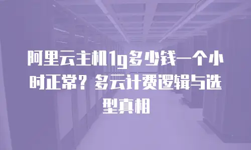 阿里云主机1g多少钱一个小时正常？多云计费逻辑与选型真相