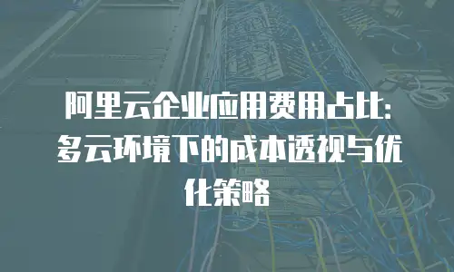 阿里云企业应用费用占比：多云环境下的成本透视与优化策略