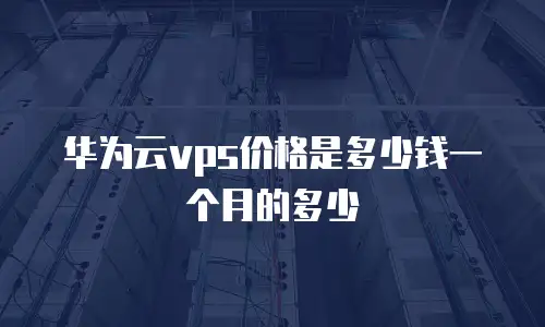 华为云vps价格是多少钱一个月的多少