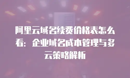 阿里云域名续费价格表怎么看：企业域名成本管理与多云策略解析