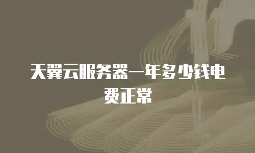 天翼云服务器一年多少钱电费正常