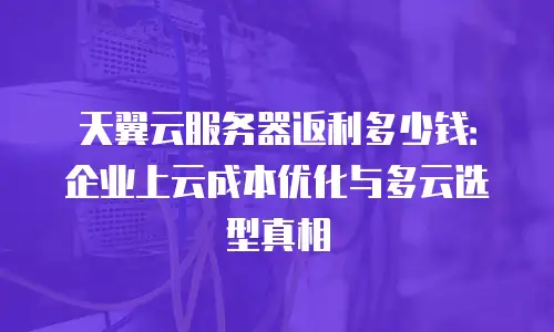 天翼云服务器返利多少钱：企业上云成本优化与多云选型真相