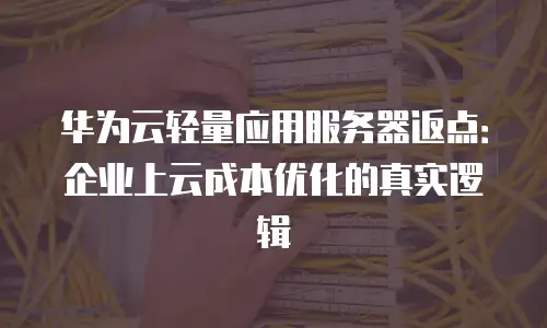 华为云轻量应用服务器返点：企业上云成本优化的真实逻辑