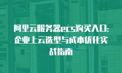 阿里云服务器ecs购买入口：企业上云选型与成本优化实战指南