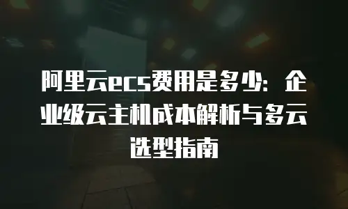 阿里云ecs费用是多少：企业级云主机成本解析与多云选型指南