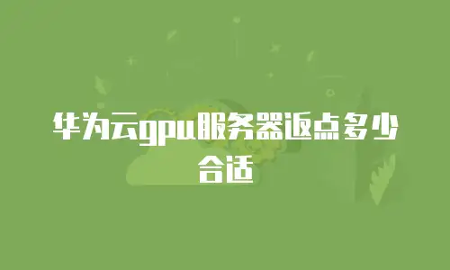 华为云gpu服务器返点多少合适