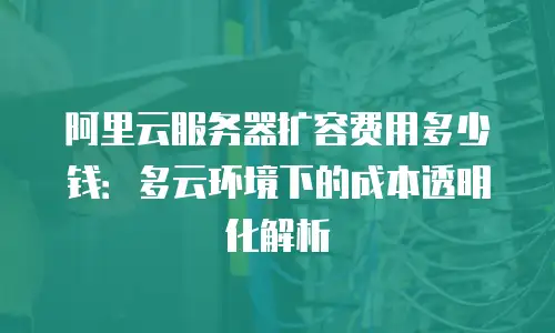 阿里云服务器扩容费用多少钱：多云环境下的成本透明化解析