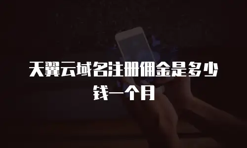 天翼云域名注册佣金是多少钱一个月