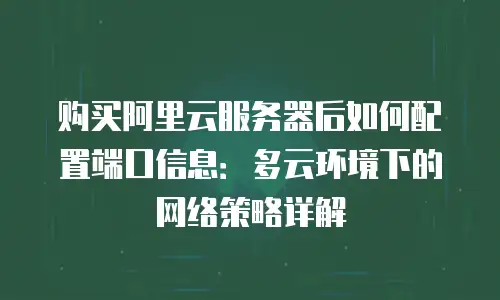 购买阿里云服务器后如何配置端口信息：多云环境下的网络策略详解