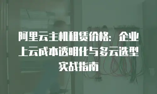 阿里云主机租赁价格：企业上云成本透明化与多云选型实战指南