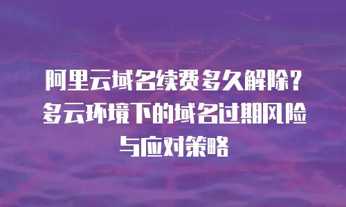 阿里云域名续费多久解除？多云环境下的域名过期风险与应对策略