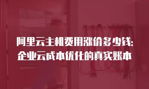 阿里云主机费用涨价多少钱：企业云成本优化的真实账本