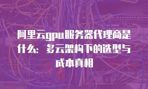 阿里云gpu服务器代理商是什么：多云架构下的选型与成本真相