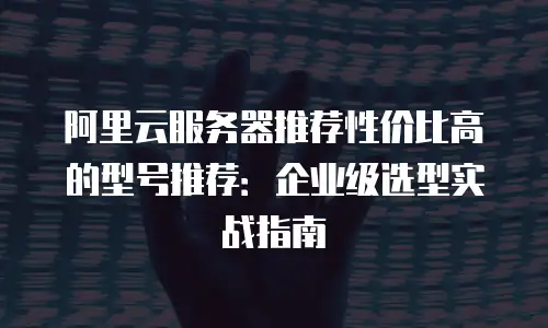 阿里云服务器推荐性价比高的型号推荐：企业级选型实战指南