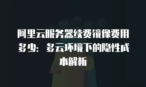 阿里云服务器续费镜像费用多少：多云环境下的隐性成本解析