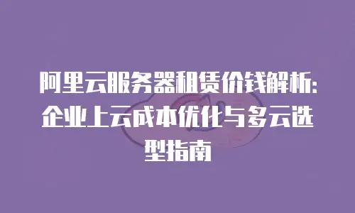 阿里云服务器租赁价钱解析：企业上云成本优化与多云选型指南