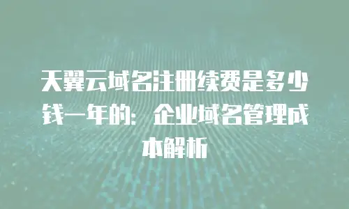 天翼云域名注册续费是多少钱一年的：企业域名管理成本解析