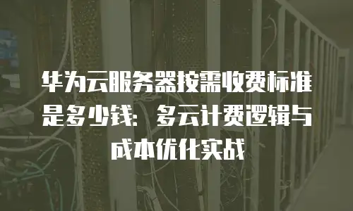 华为云服务器按需收费标准是多少钱：多云计费逻辑与成本优化实战