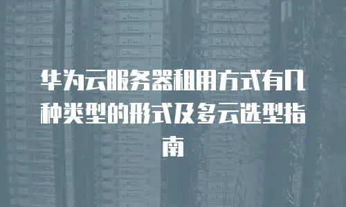 华为云服务器租用方式有几种类型的形式及多云选型指南