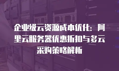 企业级云资源成本优化：阿里云服务器优惠折扣与多云采购策略解析