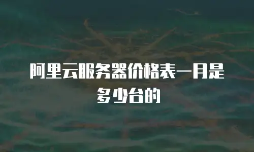 阿里云服务器价格表一月是多少台的