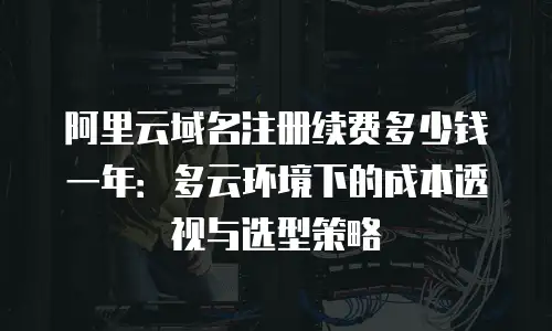 阿里云域名注册续费多少钱一年：多云环境下的成本透视与选型策略