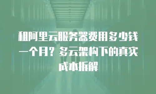 租阿里云服务器费用多少钱一个月？多云架构下的真实成本拆解