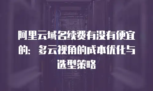 阿里云域名续费有没有便宜的：多云视角的成本优化与选型策略