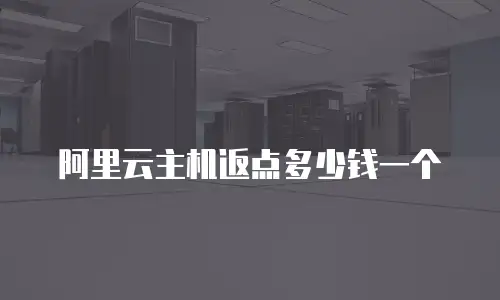 阿里云主机返点多少钱一个
