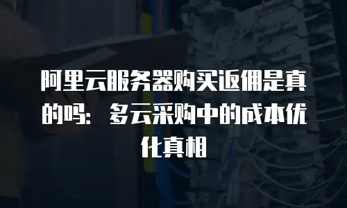 阿里云服务器购买返佣是真的吗：多云采购中的成本优化真相