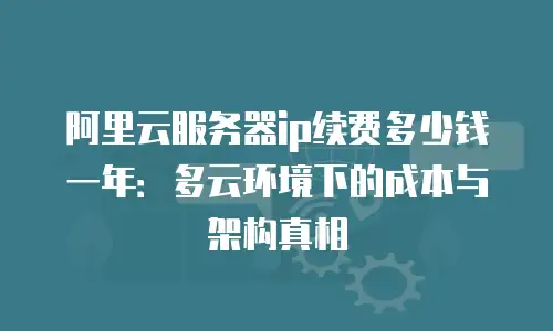 阿里云服务器ip续费多少钱一年：多云环境下的成本与架构真相