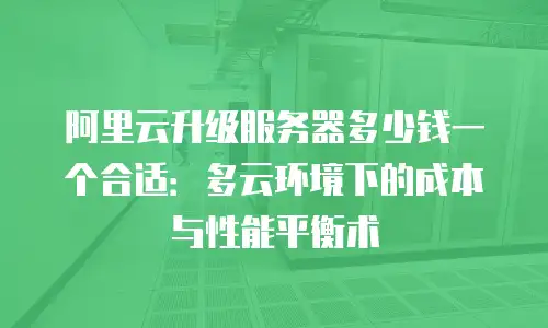 阿里云升级服务器多少钱一个合适：多云环境下的成本与性能平衡术