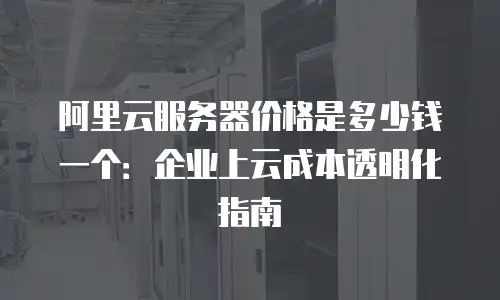 阿里云服务器价格是多少钱一个：企业上云成本透明化指南